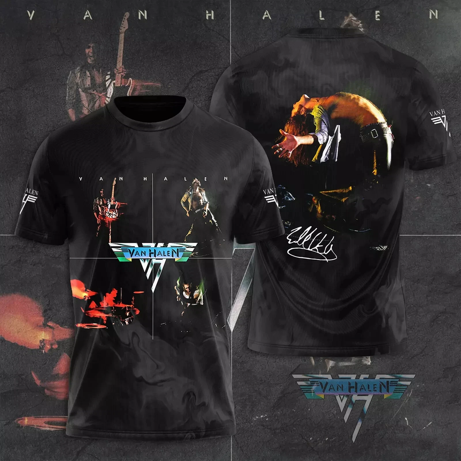 Klassisches Van Halen Rock T-Shirt 3D-Druck Unisex Streetwear Mode Herren Damen Hip-Hop Trend T-Shirt Sommer Übergroße Herrenbekleidung – Detail 3