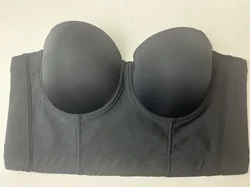 Open back bra with low back and no shoulder straps, invisible bra with large chest for comfort, pushing up women's underwear