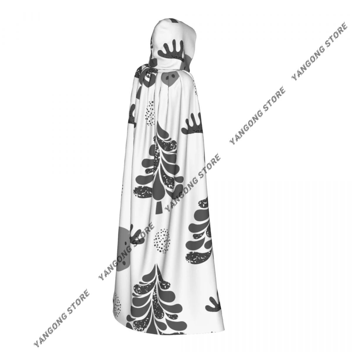 Winter Baum und Elch Umhang mit Kapuze Cosplay Kostüm Halloween Erwachsene lange Party Cape