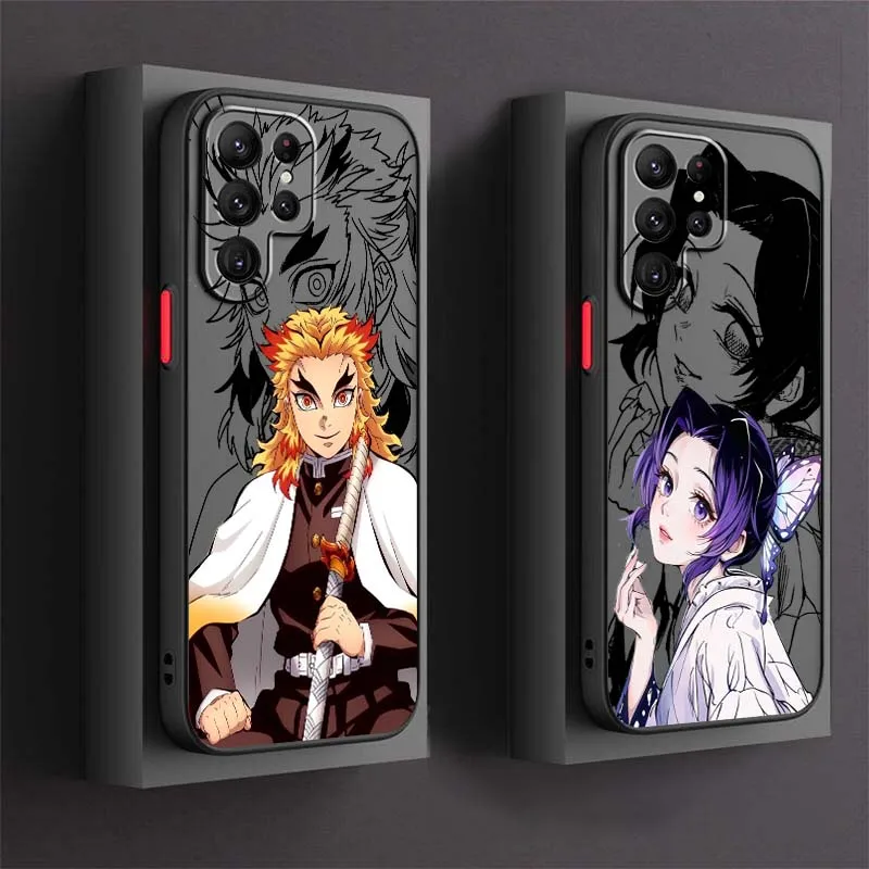 

D-Demons S-Slayers Anime Phone Case For Samsung Galaxy S25 S24 S23 S22 S21 S20 S10 S9 Ultra Plus FE 5G Frosted Translucent