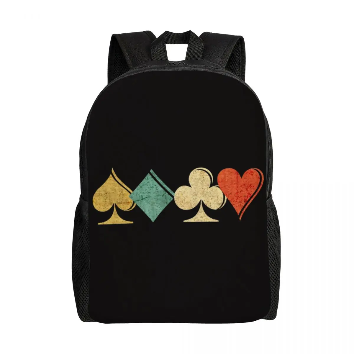 

Playing Cards Spade Heart Diamond Club Backpacks School College Students Bookbag Fits 15 Inch Laptop Poker Players Bags