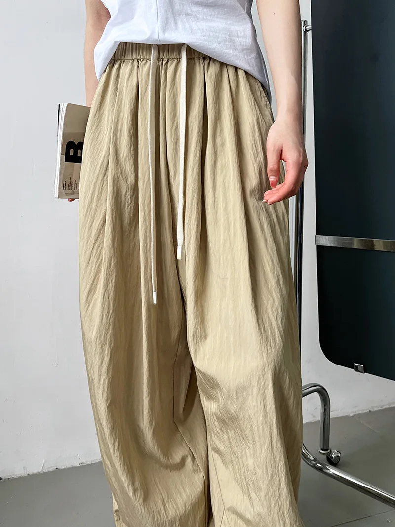 Frauen weites Bein Freizeit hose Stretch hohe Taille lose Stil lange Hosen Mode Frauen Sommer hose weibliche lange Hose