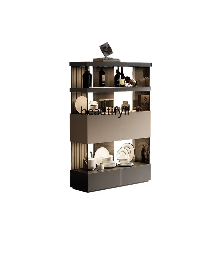 LXItalian dining side wine cabinet living room storage open glass jewelry display cabinetSSS