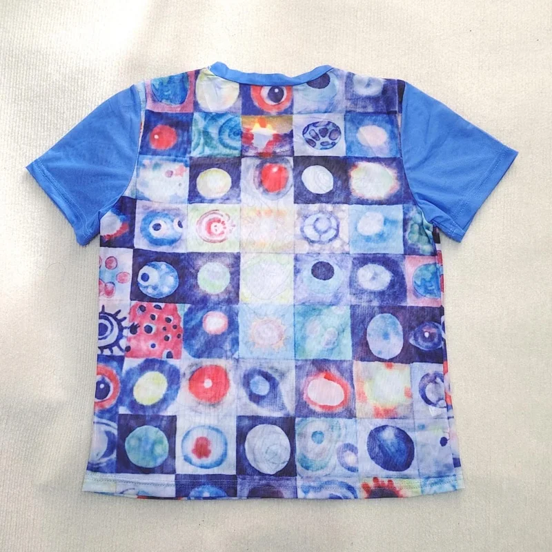 Summer European American cross-border fresh street loose millennium illustration print short sleeve T-shirt top women's clothing