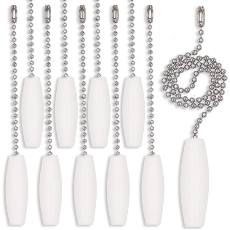 

10 упаковок, 12-дюймовая цепочка для потолочного вентилятора, шариковые цепочки из бисера 3 мм, деревянные декоративные подвесные удлинительные цепи, потолочный светильник, лампа