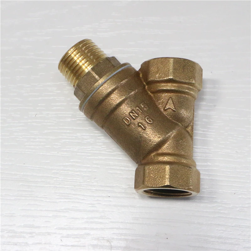 20mm 25mm Messing y Typ Filter ventil für Filter wasser Verunreinigung ssieb Innengewinde 3-Wege-Rückschlagventil – Detail 1