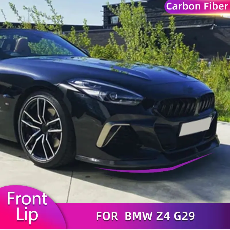 Carbon Fiber Front Bumper Lip Spoiler for BMW Z4 G29 M40i 2-Door M Sport 2017-2020 Car Front Lip Chin Apron Guard Body Kit