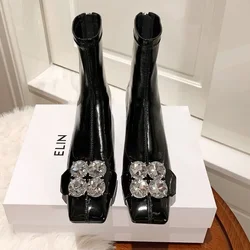 Heeled Women's Ankle Boots Very High Heels Female Short Shoes New In Elegant Pu Hot Chic Y2k On Offer Footwear Quality Booties