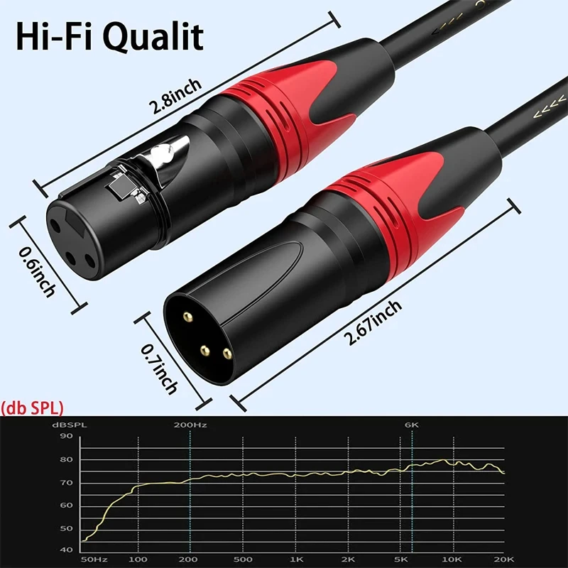 XLR męski do XLR kabel żeński do profesjonalnego nagrywania przedłużacz zbalansowany XLR Mixer wzmacniacz mikrofon na żywo