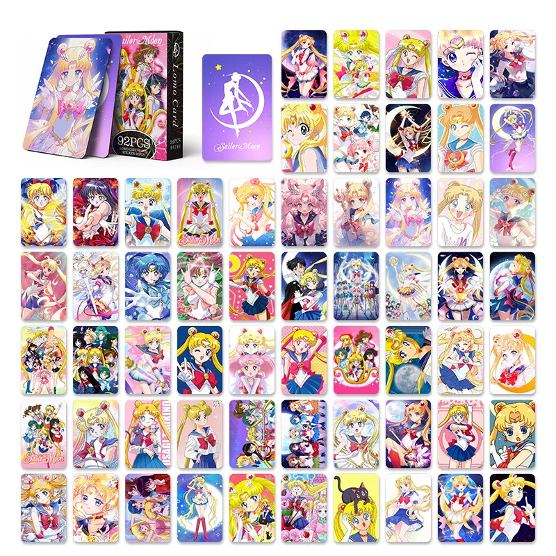 بطاقة صور بحار مون مزدوجة الوجهين للجماهير ، بطاقة أنيمي لومو يابانية ، بطاقة كرتون يابانية ، 60 من ، 32 من مجموعة #5