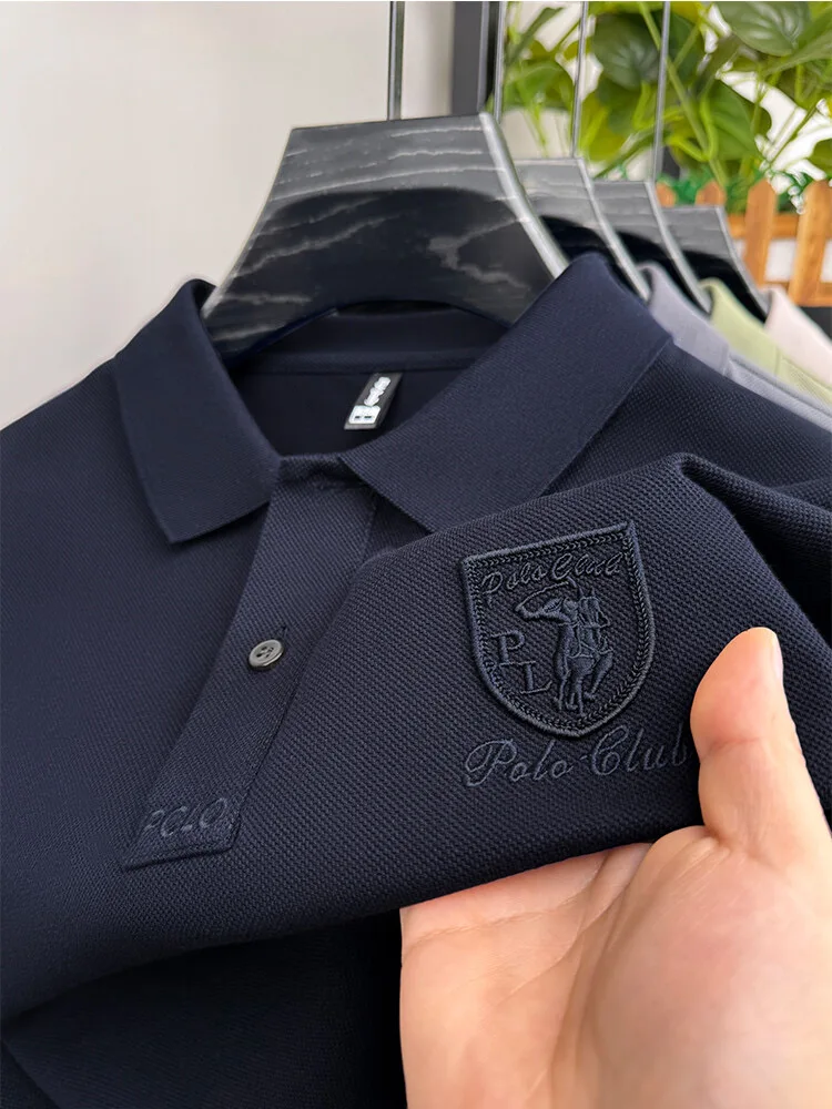 Designer's new fashionable short sleeve polo shirt men high-end brand embroidered T-shirt summer ice silk breathable casual top image 3