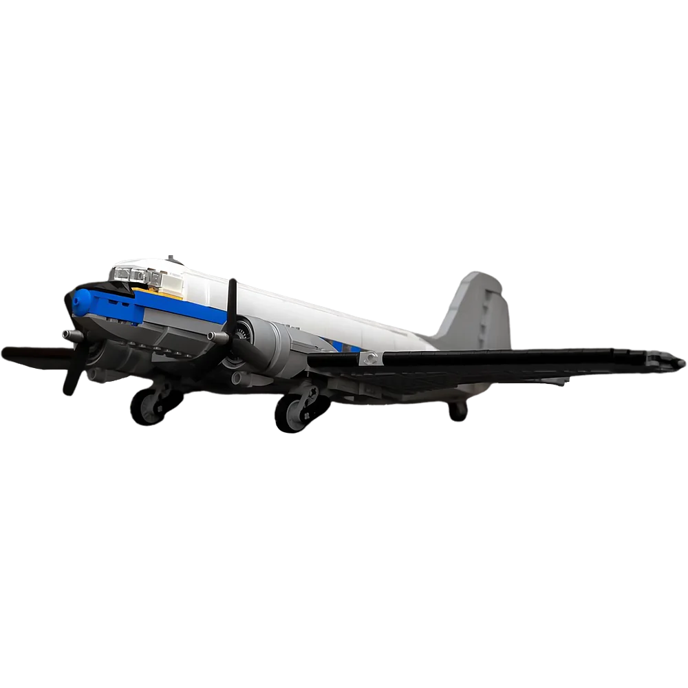 MOC Douglas DC-3 Airliner Model Building Blocks Plane Civilian Military Transport Aircraft DIY Bricks Kids Birthday Toy Gift Set