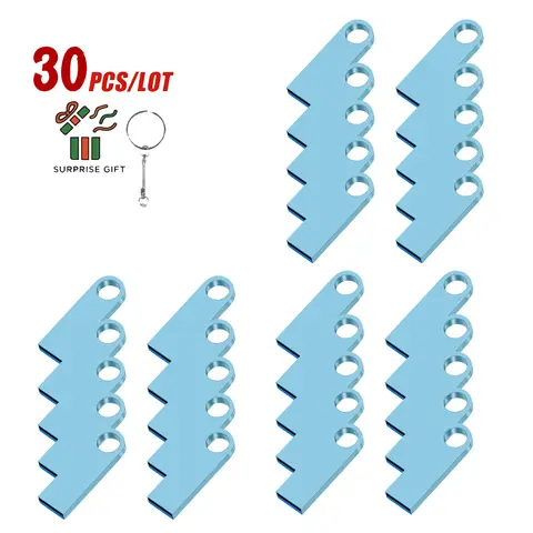 30Pcs/lot Free Custom LOGO Metal USB Pendrive 4GB 8GB 16GB Music Flash Pen Drive 32GB Memory Stick 64GB Company Gift U-disk