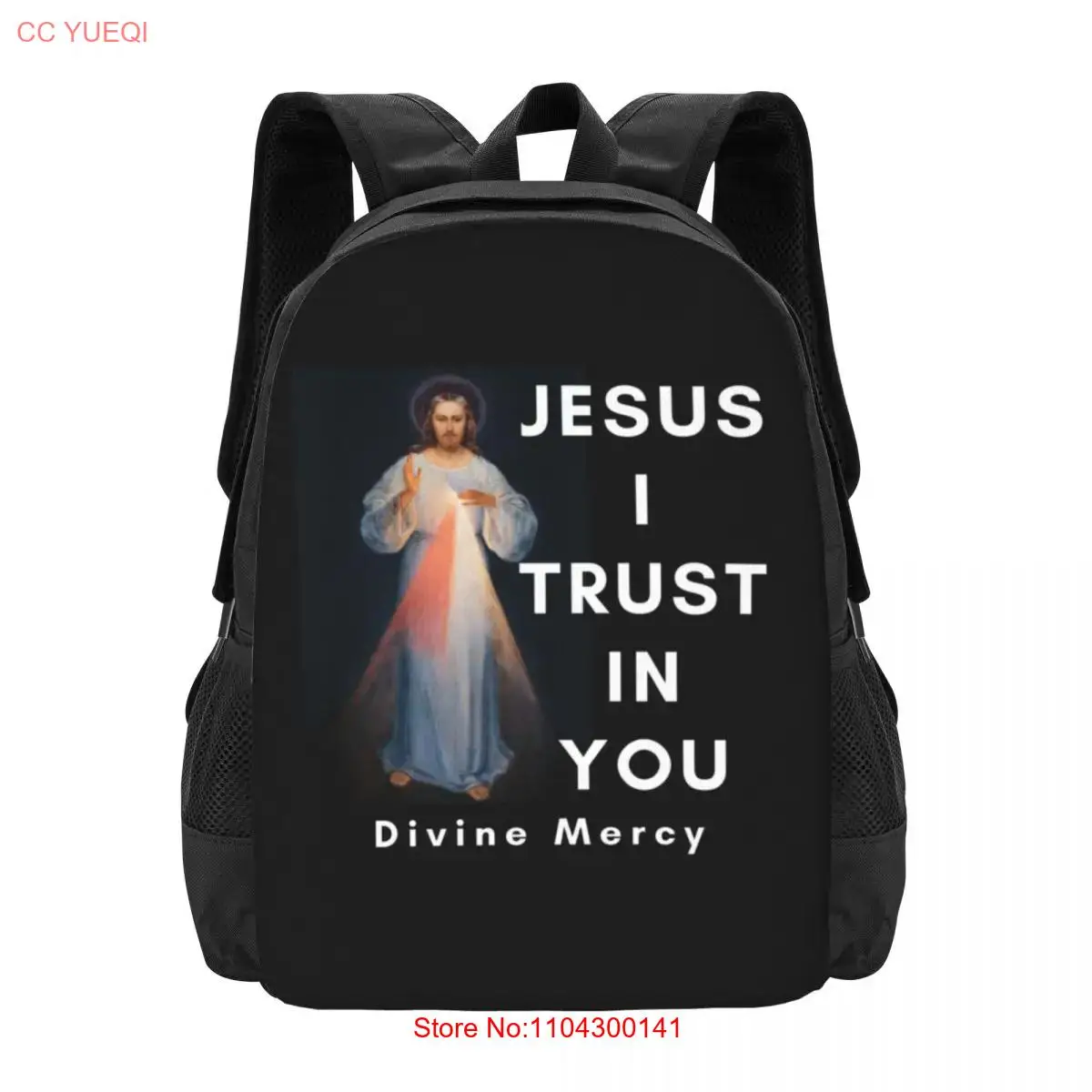 Jesus I Trust In You Divine Mercy Graphic Catholic  Collaboration Backpack Large Capacity Cute Foldable  Clothes Backpacks