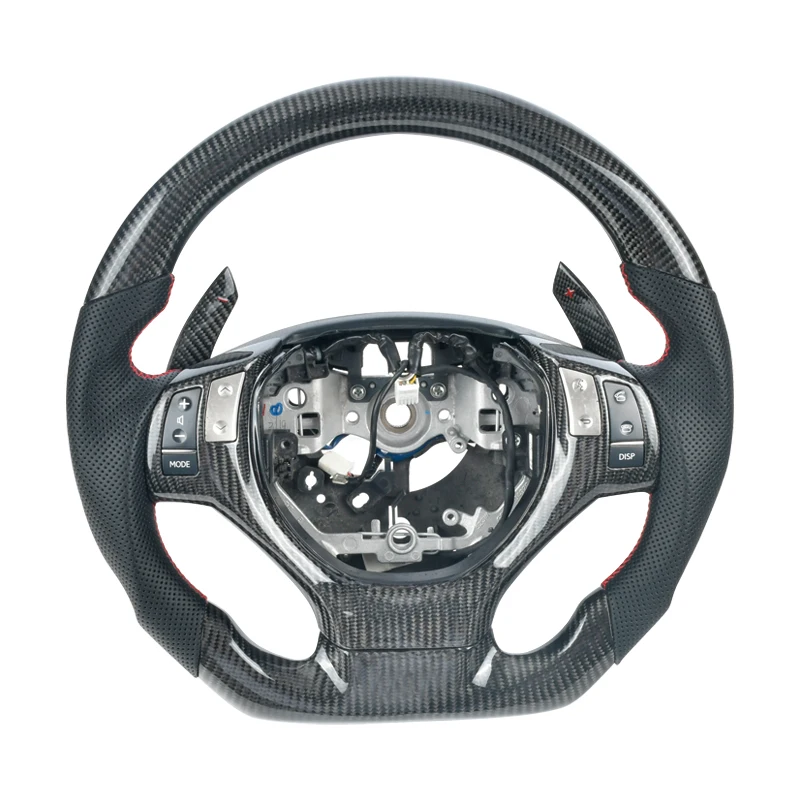 

Custom Carbon Fiber Steering Wheel Black Leather gs200t gs250 gs350 rx350 rx450 es350 es300 2012-2014
