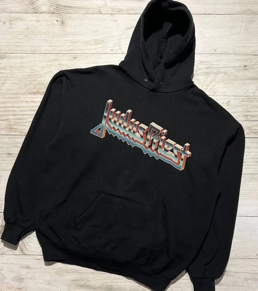 سويت شيرت Judas Priest ذو وجه كبير، سويت شيرت بقلنسوة من القطن الخالص للرجال والنساء في الخريف والشتاء #1