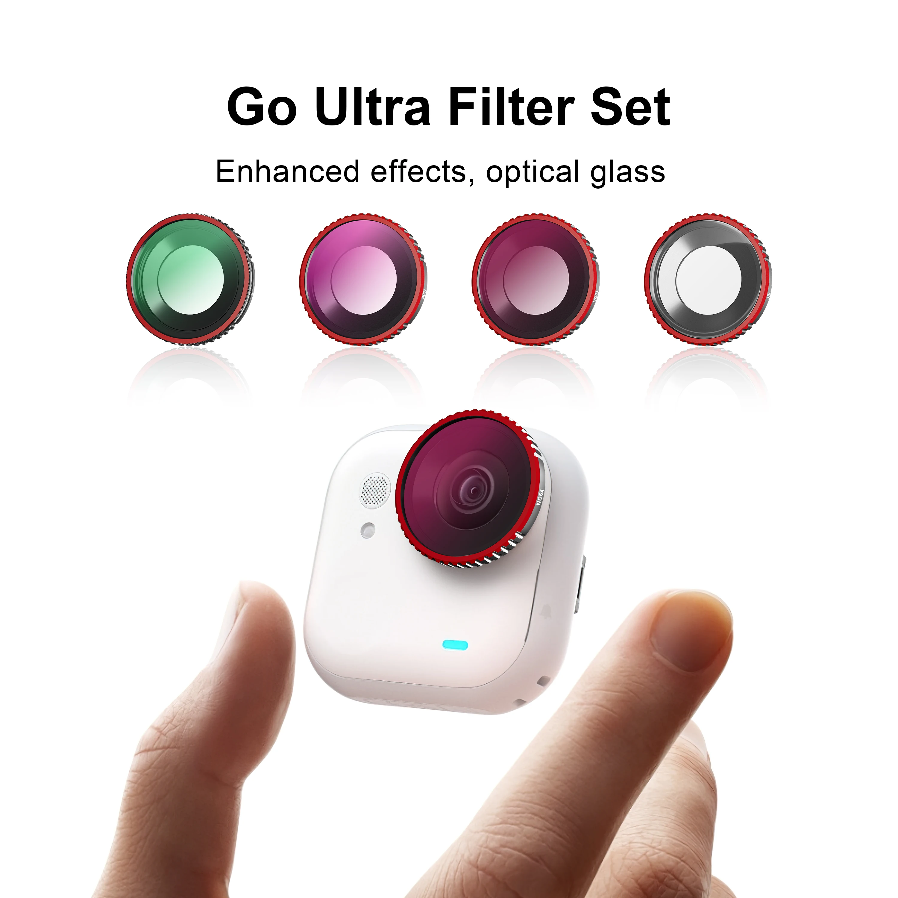 ND CPL Filters Set for Insta360 Go Ultra ND32 ND64 CPL UV Variable Replacement Lens Filters Kit Optical Glass HD Oil Resistant