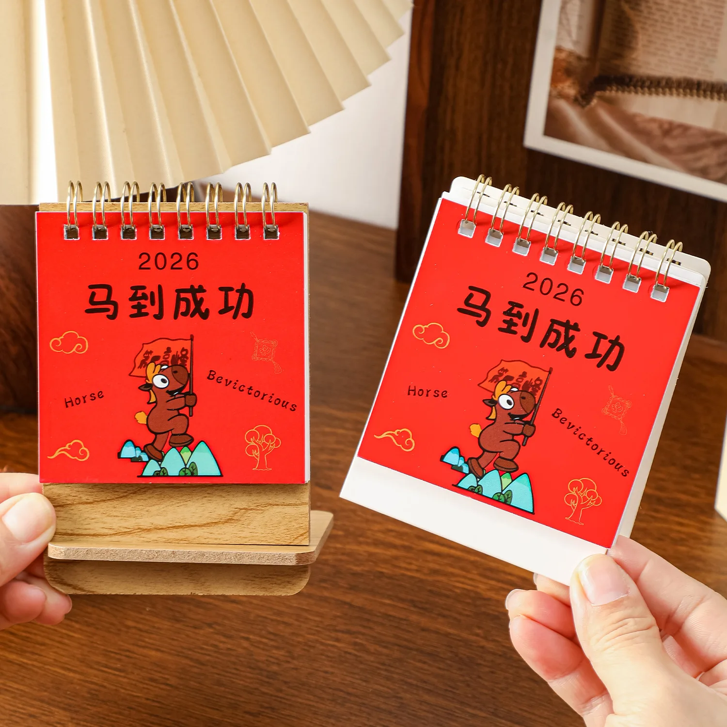 

Cute Pony Pattern Calendar Portable Travel Calendars 2026 Year Of The Horse Mini Calendars Creative Desk Desktop Decor Ornaments