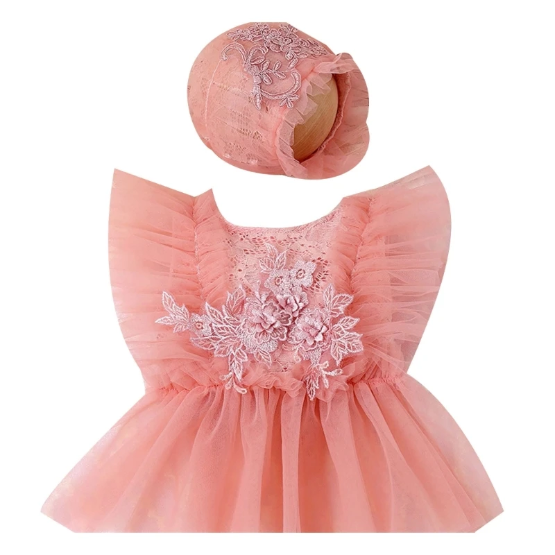 

Baby Girl Photo Costume Lace Romper Newborn Photography Hairband Princess Outfit