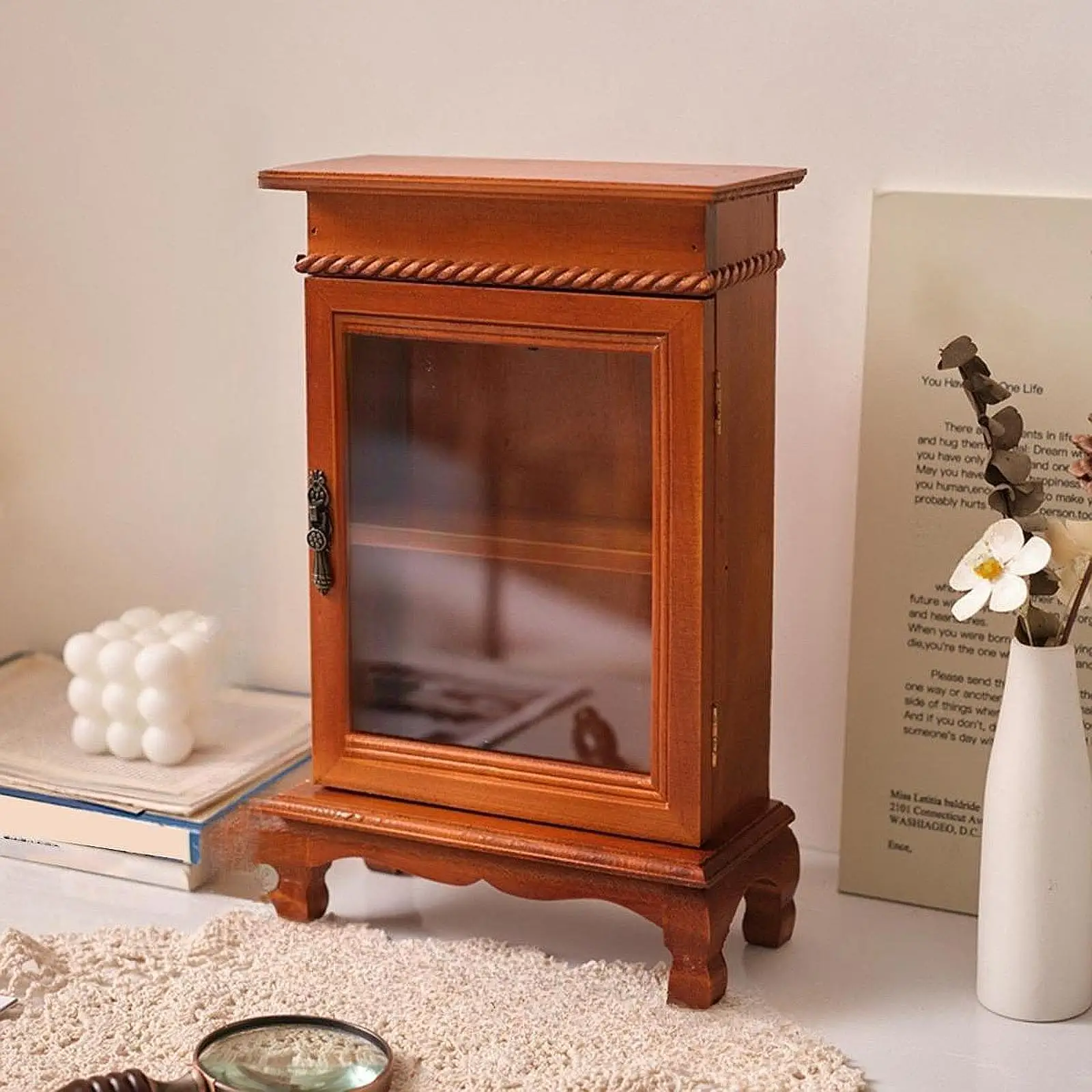 Compact Desk Organizer Storage Cabinet with Shelves for Office Table Drawer Entryway Dresser