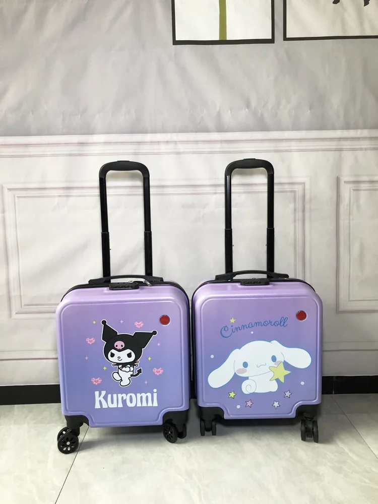 Sanrio Cinnamoroll Kuromi Suitcase Carry Rolling High Capacity Portable Travel Suitcase  Trolley Kids Combination Lock Suitcase