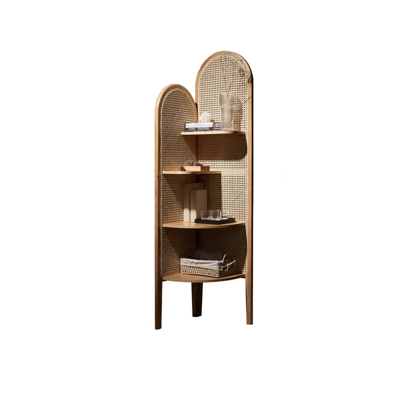 Vine woven corner cabinets, corner cabinets,storage racks,modern and minimalist decorative triangular cabinets, storage cabinets