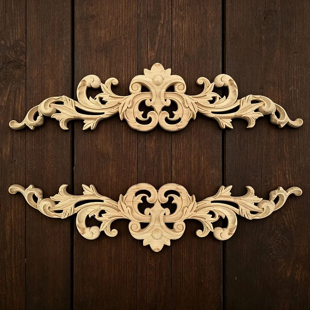 

2PCS 45CM European Style Woodcarving Decal Home Decoration Accessories Furniture Decorative Sculptures Window Door Decor