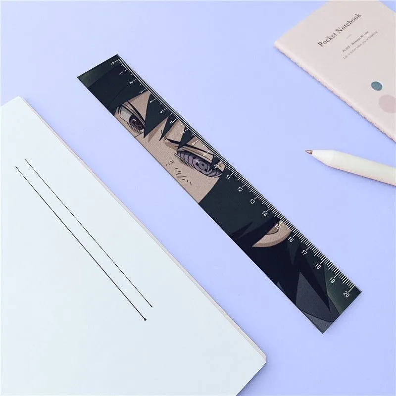 Naruto Sasuke Exquisite Fashion Acrylic Learning Stationery Male and Female Students Exam Drawing Measurement Scale Ruler