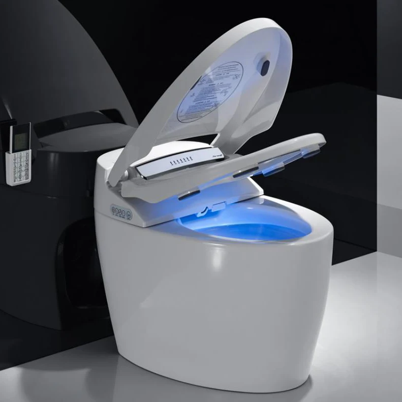 Modern fashion 110v/220v s-trap auto open bathroom WC automatic portable bidet floor standing smart toilet