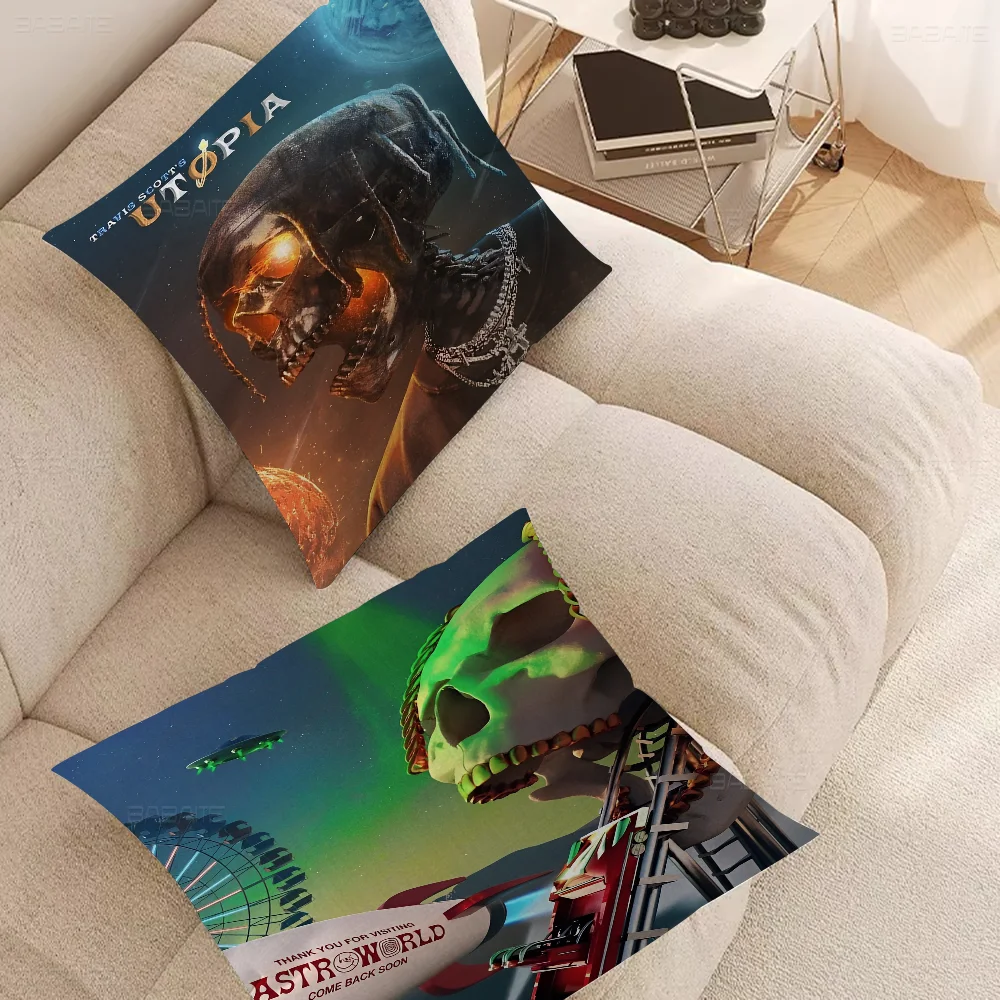 Travis Scott Rodeo Astroworld Office Cushion Pillowcase Car Cushion Cover45X45CM Lumbar Pillowcase Sofa Pillowcover