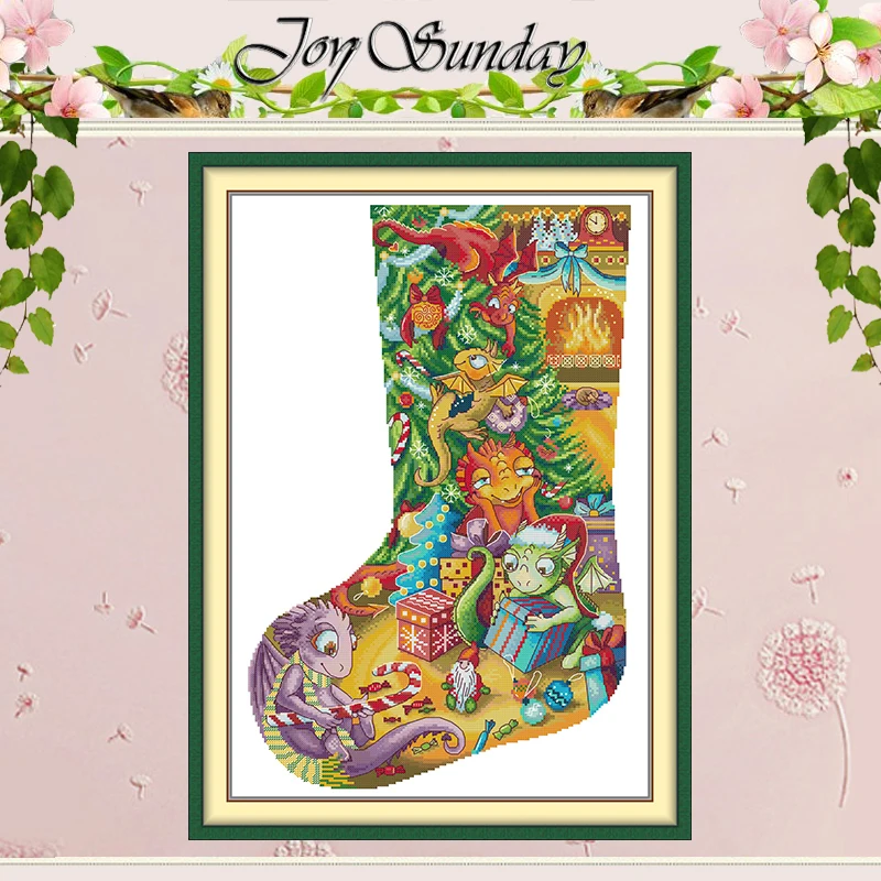 

Рождественский дракон с мультяшными узорами, набор для вышивки крестом, сделай сам, 11CT, 14CT, 16CT, штампованный DMC, набор для вышивки крестом, вышивка, рукоделие