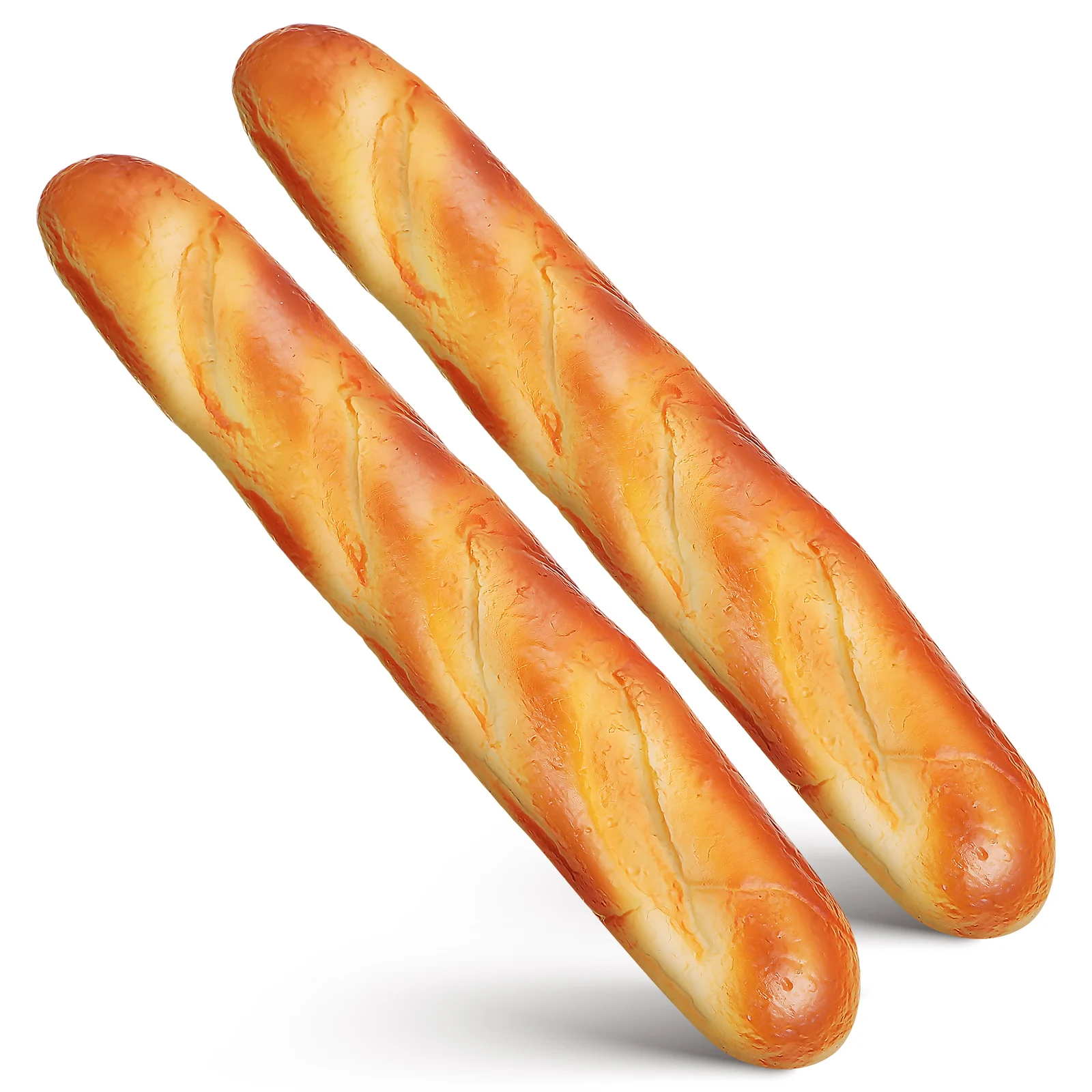 

2pcs Realistic Artificial French Bread Set Pu Material Faux For Kitchen Decor Bakery Display Lifelike Loaf Simulation Baguette