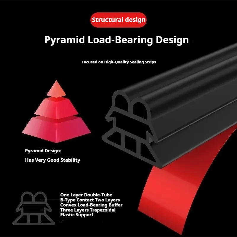 Auto Car General Sound Insulation Strip Door Seam Dustproof Noise Reduction Waterproof Thickened Rubber Sealing Strip Stickable