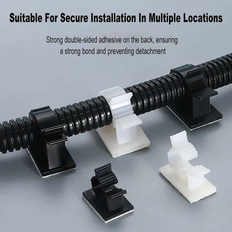 Cable Organizer Clips Adjustable Ties Mounts Self-Adhesive Wire Clamp Holder Cord Management For Car PC TV Charging Winder