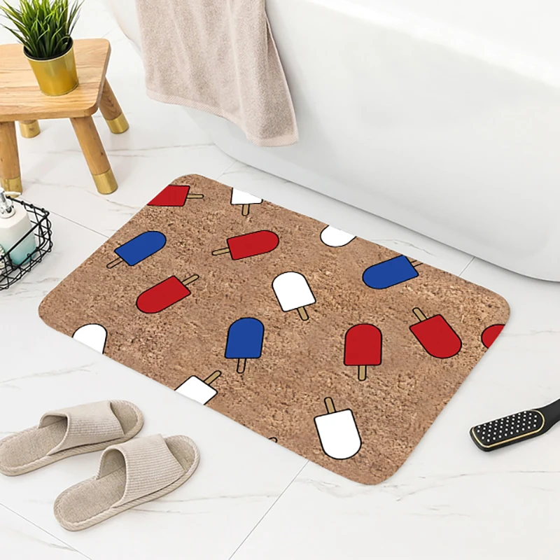 

Red Blue Popsicle Design Printed Rectangle Carpet Bathroom Rug for Bedroom Living Room Soft Fluffy Rug Nonslip Mat Home Decor