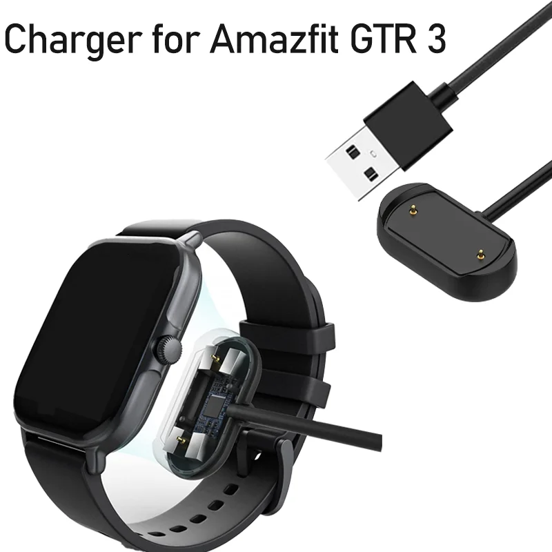 USB-Ladegerät für Amazfit GTR3/GTR3 Pro/GTS3/T-Rex 2/GTR4/GTS4/T-Rex Ultra Smartwatch, Ladestation, Ersatzladegerät