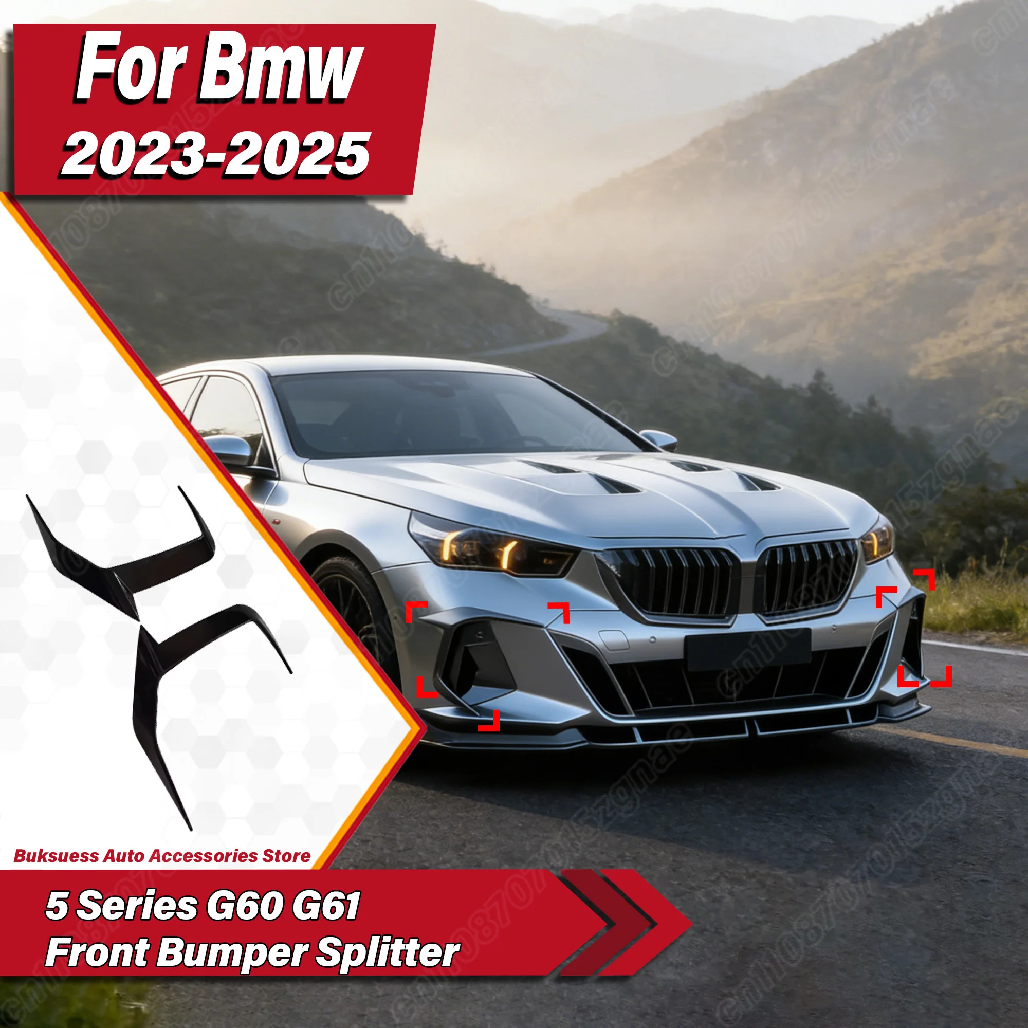 

For Bmw 5 Series G60 G61 2023 2024 2025 Automobile Front Bumper Splitter Car Front Air Knife Body Modification Decorate Kit