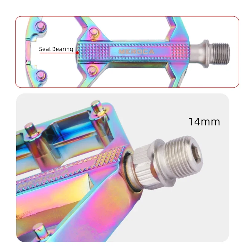 MEROCA Ultralight Bicycle Pedals Sealed Bearing Aluminium Alloy Cycling Non-slip Mountain Bike BMX Road Bike Pedals Accessories