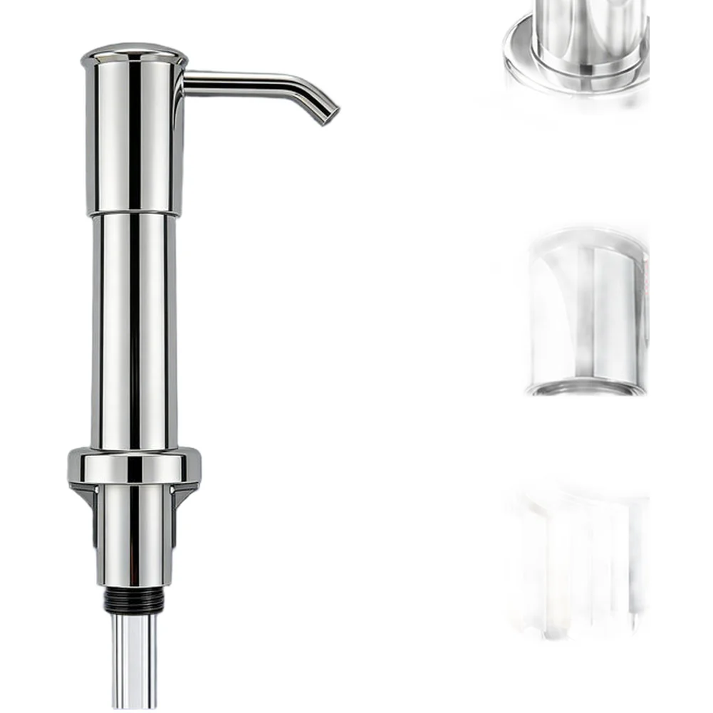 Stainless Steel and ABS Soap Dispenser for Sink Mount Wide Press Head Rust Layers 10x3x20cm or 10x11.5x20cm Option