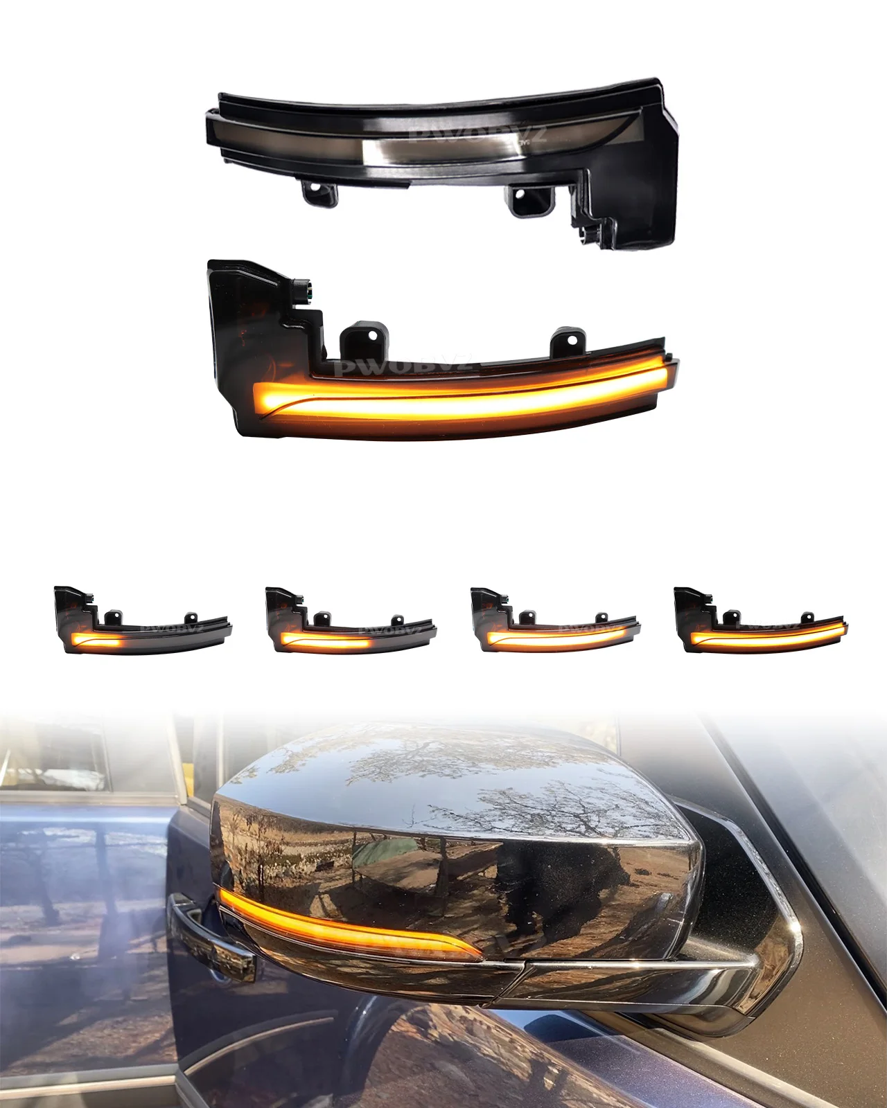 

2pcs Dynamic Amber LED Rear View Mirror Turn Signal Light For Land Rover Discovery 4 LR4 Range Rover Sport Evoque