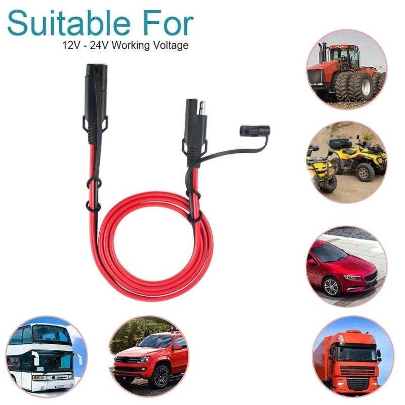 Quick Disconnect SAE to SAE Harness Extension Cable with Waterproof Cap