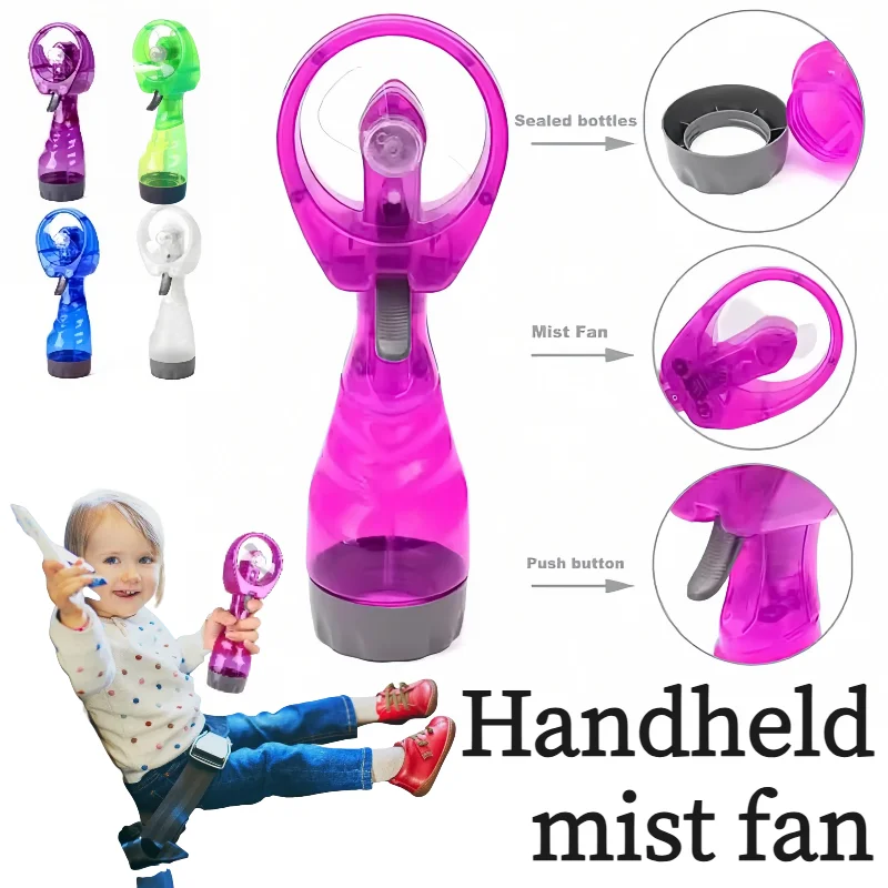 

Mini Handheld Water Mist Fan - Portable Cooling Fan for Outdoor Camping Hiking - Battery Operated Personal Air Cooler Spray