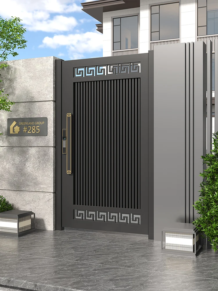 Premium Aluminum Alloy Electric Double Door for House Courtyard Rural SelfBuilt Home Garden Galvanized Gate