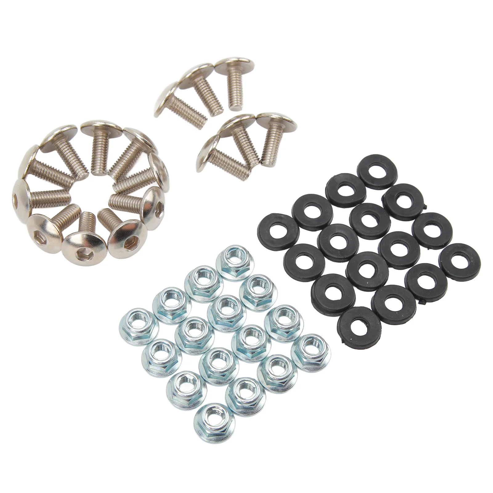 16 Set Mudguard Bolt Washer Nut Screw Kit M6 Thread Fixing Kit for 50cc 70cc 90cc 110cc 125cc ATV Quad 4 Wheeler