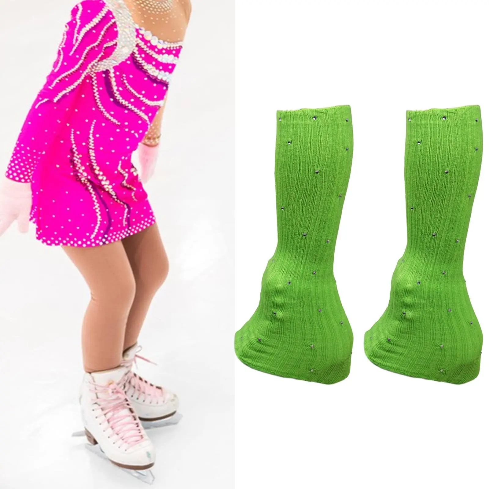 

Грелки для катания на коньках, портативные, прочные, легкие, модные, вязаные гетры, носки для фигурного катания для зимних видов спорта