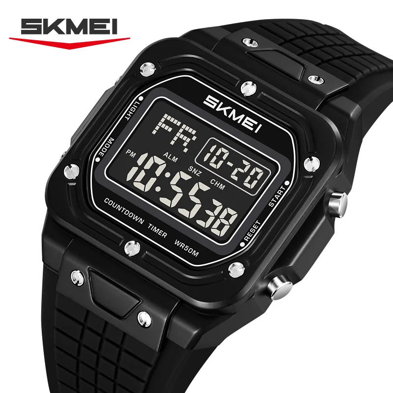 SKMEI 2683 Men Digital Watches Fashion Men's Digital Watch Transparent Case 50M Waterproof Calendar Luminous Stopwatch Sports