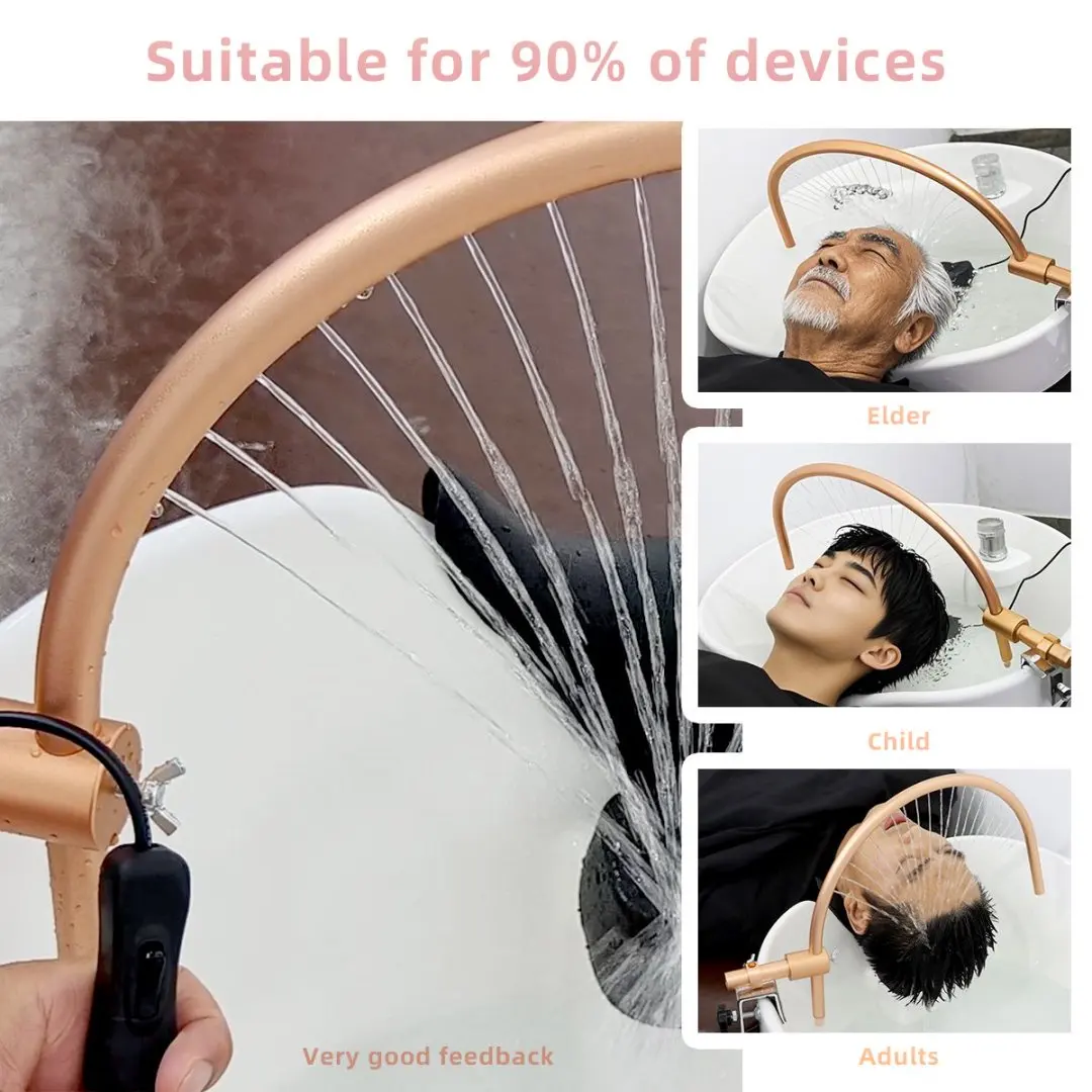 إطار مخرج مياه محمول للعلاج بالماء من هيد سبا قابل للتعديل يناسب معظم سرير وعاء الشامبو لمعدات صالون التدليك