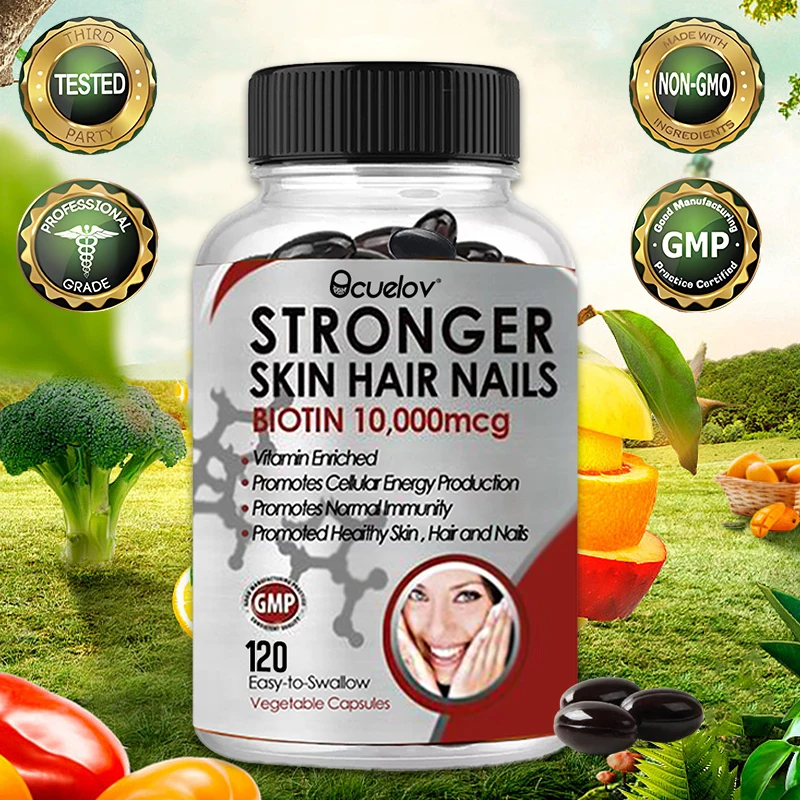 Radiant Skin Support Biotin 10000mcg - Hair Skin, Nails Support, Daily Nutrition, Herbal Support, Advanced Formula Supplement