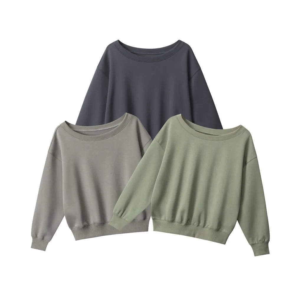 Bare-Shoulder Decollete Loose Long Sleeve Winter Fall Basic Bodywear Elegant Tops Tshirts for Women Girls Sloth Office Ladies