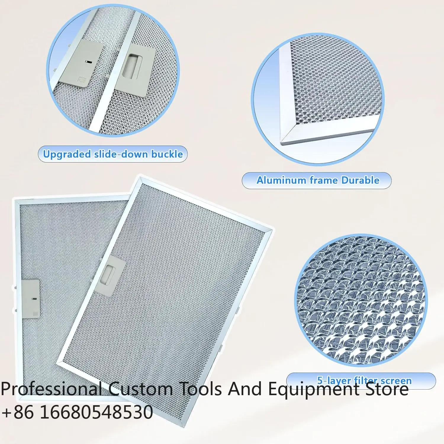 

jfRange Hood Filter Replacement 5 Layers Aluminum Mesh for Oil Fume & Air Filter Hood Accessories